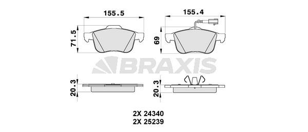 Braxis AB0348 Brake Pad Set, disc brake AB0348