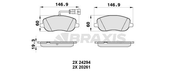 Braxis AB0342 Brake Pad Set, disc brake AB0342