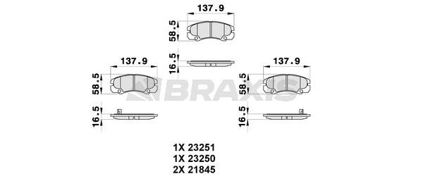 Braxis AB0325 Brake Pad Set, disc brake AB0325