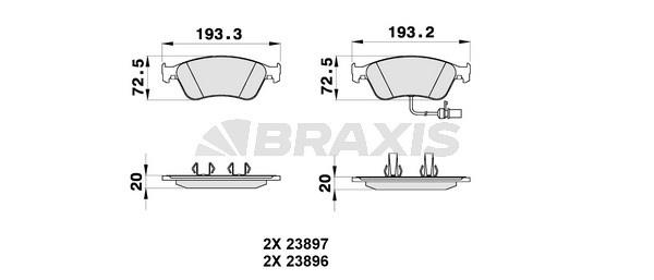 Braxis AB0320 Brake Pad Set, disc brake AB0320