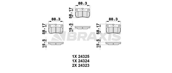 Braxis AB0319 Brake Pad Set, disc brake AB0319