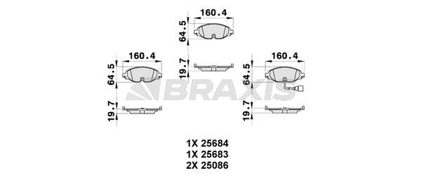 Braxis AB0313 Brake Pad Set, disc brake AB0313