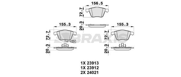 Braxis AB0311 Brake Pad Set, disc brake AB0311