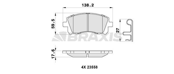 Braxis AB0288 Brake Pad Set, disc brake AB0288