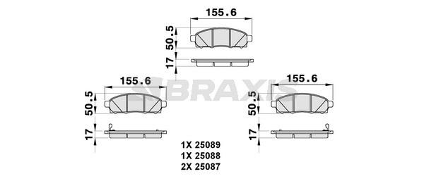 Braxis AB0284 Brake Pad Set, disc brake AB0284