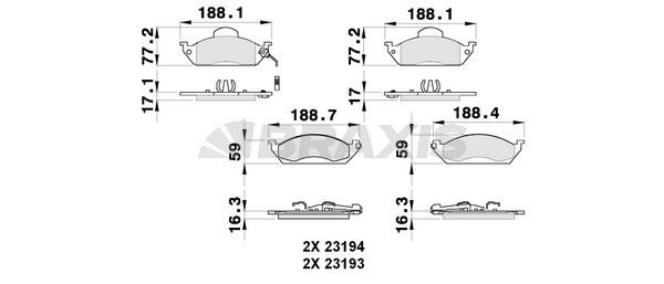 Braxis AB0263 Brake Pad Set, disc brake AB0263