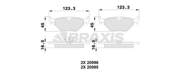 Braxis AB0249 Brake Pad Set, disc brake AB0249