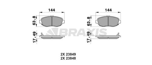 Braxis AB0248 Brake Pad Set, disc brake AB0248
