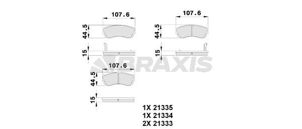 Braxis AB0239 Brake Pad Set, disc brake AB0239