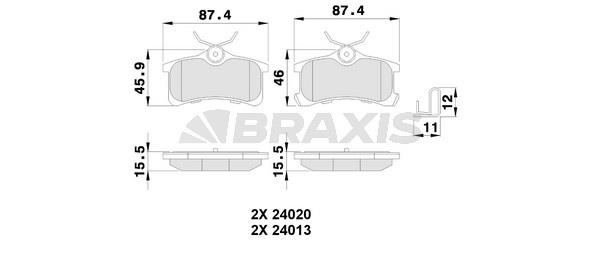 Braxis AB0237 Brake Pad Set, disc brake AB0237