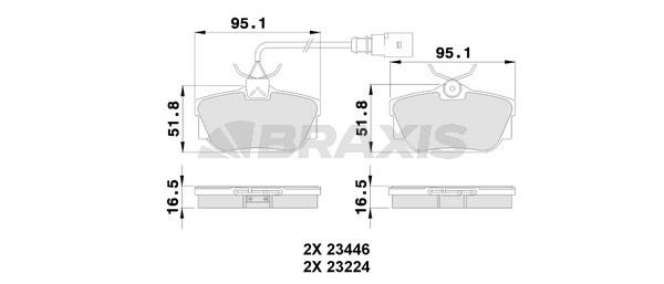 Braxis AB0229 Brake Pad Set, disc brake AB0229