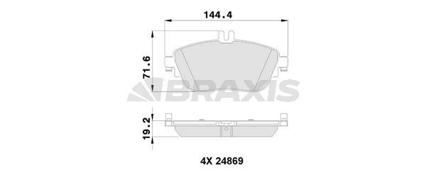 Braxis AB0219 Brake Pad Set, disc brake AB0219