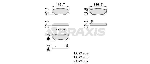 Braxis AB0218 Brake Pad Set, disc brake AB0218