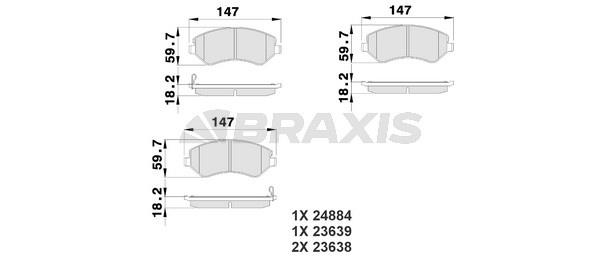 Braxis AB0217 Brake Pad Set, disc brake AB0217