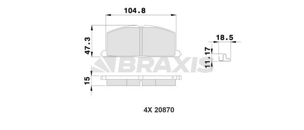 Braxis AB0215 Brake Pad Set, disc brake AB0215