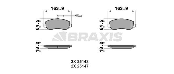 Braxis AB0199 Brake Pad Set, disc brake AB0199