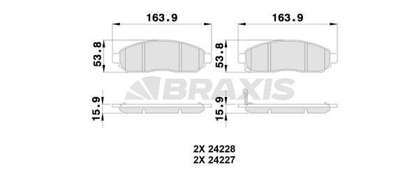 Braxis AB0198 Brake Pad Set, disc brake AB0198