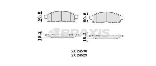 Braxis AB0187 Brake Pad Set, disc brake AB0187