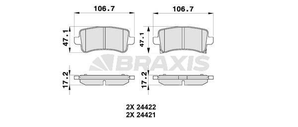 Braxis AB0180 Brake Pad Set, disc brake AB0180