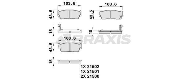 Braxis AB0175 Brake Pad Set, disc brake AB0175
