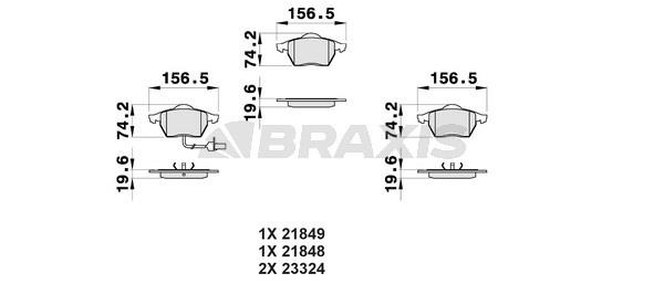 Braxis AB0171 Brake Pad Set, disc brake AB0171