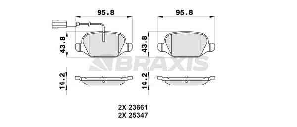 Braxis AB0165 Brake Pad Set, disc brake AB0165