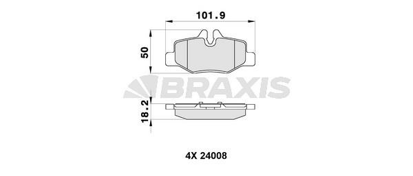 Braxis AB0164 Brake Pad Set, disc brake AB0164