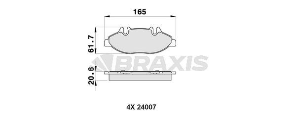 Braxis AB0156 Brake Pad Set, disc brake AB0156