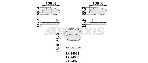 Braxis AB0150 Brake Pad Set, disc brake AB0150