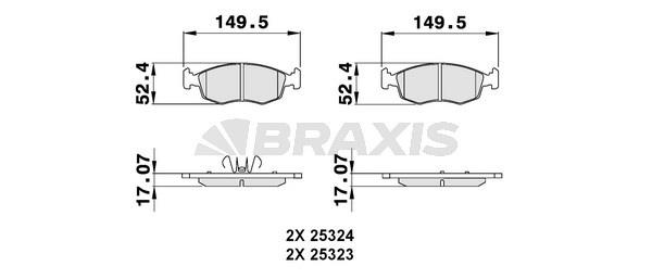 Braxis AB0135 Brake Pad Set, disc brake AB0135