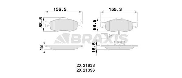 Braxis AB0116 Brake Pad Set, disc brake AB0116