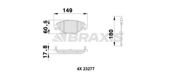 Braxis AB0114 Brake Pad Set, disc brake AB0114