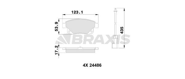 Braxis AB0109 Brake Pad Set, disc brake AB0109