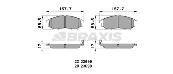 Braxis AB0104 Brake Pad Set, disc brake AB0104