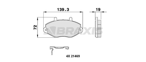 Braxis AB0096 Brake Pad Set, disc brake AB0096