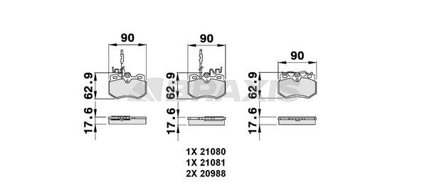 Braxis AB0094 Brake Pad Set, disc brake AB0094