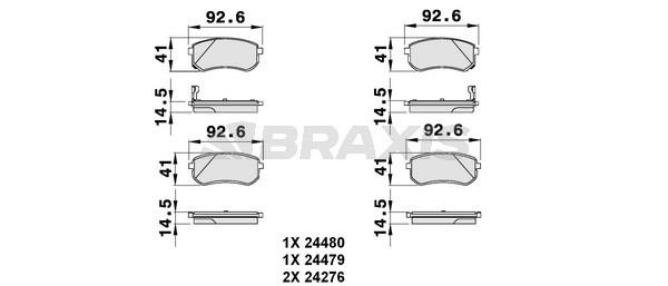 Braxis AB0084 Brake Pad Set, disc brake AB0084