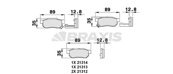 Braxis AB0081 Brake Pad Set, disc brake AB0081