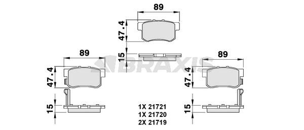 Braxis AB0076 Brake Pad Set, disc brake AB0076