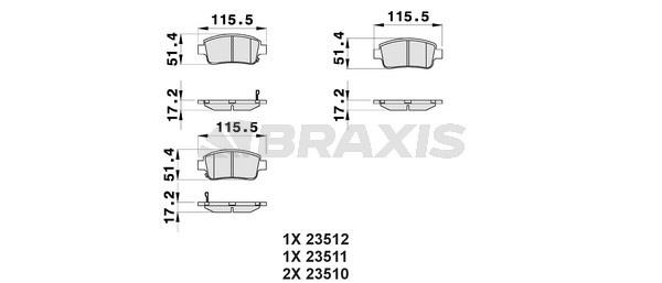 Braxis AB0036 Brake Pad Set, disc brake AB0036