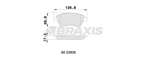 Braxis AB0018 Brake Pad Set, disc brake AB0018