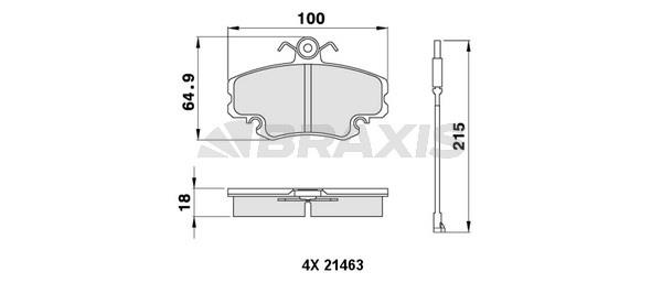 Braxis AB0001 Brake Pad Set, disc brake AB0001