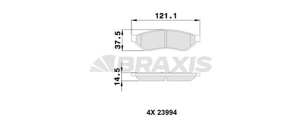 Braxis AA0488 Brake Pad Set, disc brake AA0488