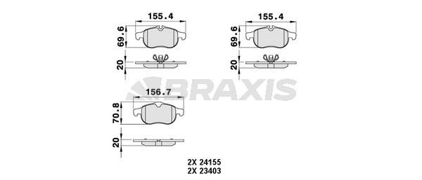 Braxis AA0487 Brake Pad Set, disc brake AA0487