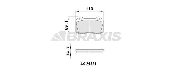 Braxis AA0479 Brake Pad Set, disc brake AA0479