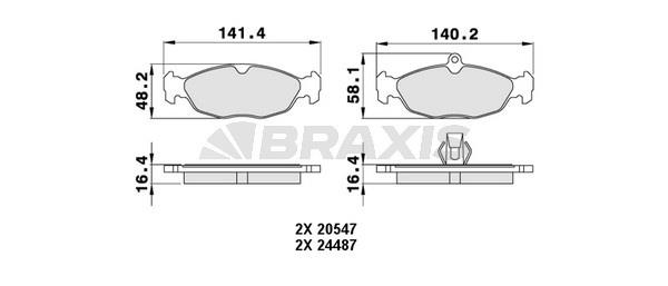 Braxis AA0470 Brake Pad Set, disc brake AA0470