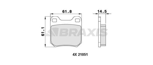 Braxis AA0468 Brake Pad Set, disc brake AA0468