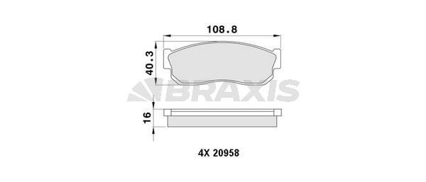 Braxis AA0462 Brake Pad Set, disc brake AA0462