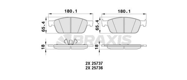 Braxis AA0444 Brake Pad Set, disc brake AA0444