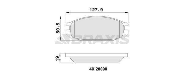 Braxis AA0428 Brake Pad Set, disc brake AA0428